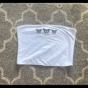 Hollister light blue butterfly tube top